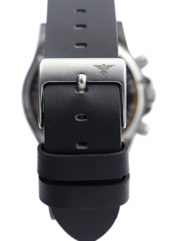 Spectrum Multidimensional Analog Watch for Men, with Leather Band and Chronograph, S23019M-2, Black