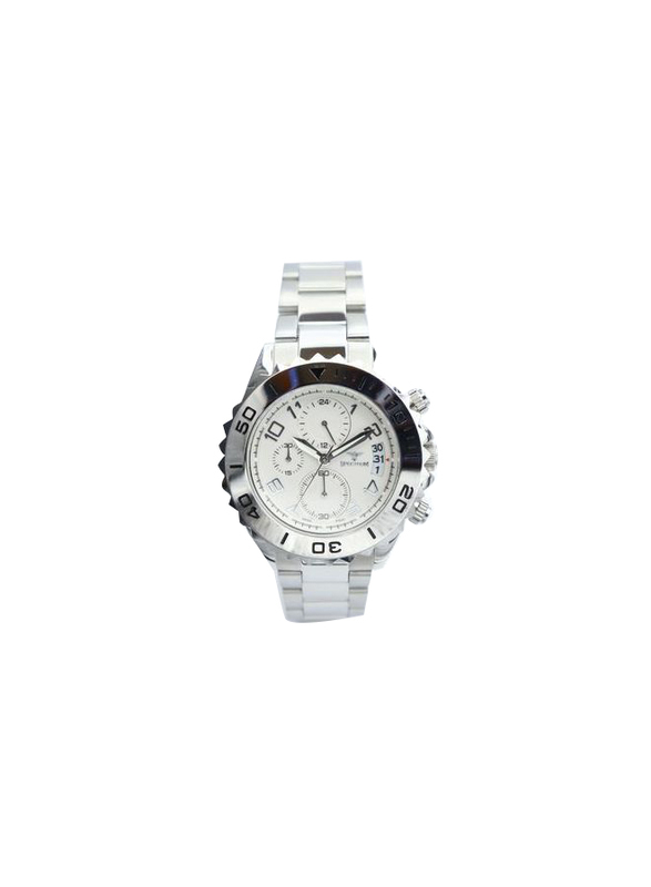 Spectrum Explorer Analog Watch for Men, with Stainless Steel Band and Chronograph, S92988M, Silver-White/Silver