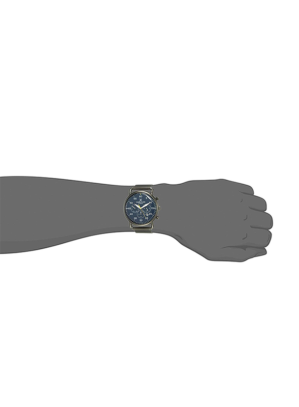 Daniel Klein Analog Watch for Men, with Stainless Steel Band, Water Resistant and Chronograph, DK12127-5, Black-Blue