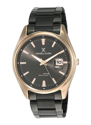 Daniel Klein Analog Watch for Men, with Stainless Steel Band and Water Resistant, DK12109-6, Black