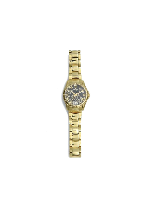 Spectrum Explorer Analog Watch for Women, with Stainless Steel Band, S12554L, Gold-Black