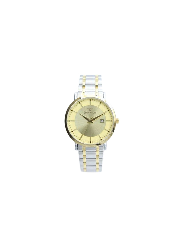 Spectrum Inventor Analog Watch for Men, with Stainless Steel Band, 25140M-2, Silver/Gold-Gold