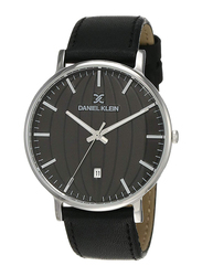 Daniel Klein Analog Watch for Men, with Leather Band and Water Resistant, DK12104, Black