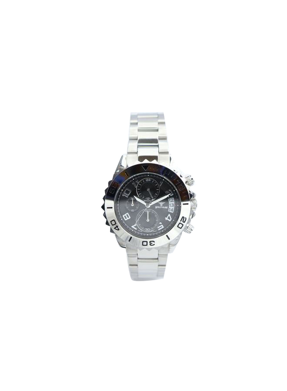 Spectrum Explorer Analog Watch for Men, with Stainless Steel Band and Chronograph, S92988M, Silver-Black