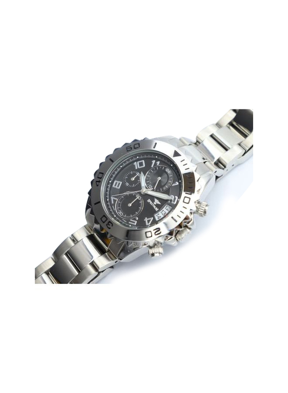 Spectrum Explorer Analog Watch for Men, with Stainless Steel Band and Chronograph, S92988M, Silver-Black