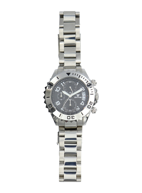Spectrum Explorer Analog Watch for Men, with Stainless Steel Band and Chronograph, S92988M-4, Silver-Black