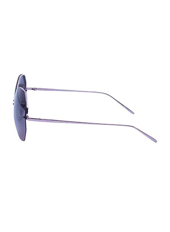 Daniel Klein Polarized Hexagonal Half Rim Purple Frame Sunglasses for Women, Purple Lens, DK4203C, 50/12/140
