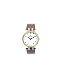 Spectrum Creative Analog Watch for Women, with Leather Band, 12504L, Brown-White