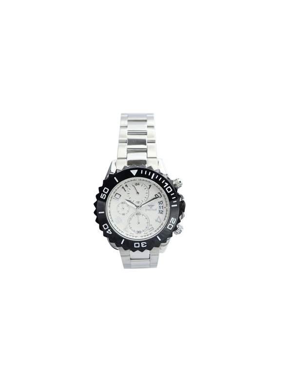 Spectrum Explorer Analog Watch for Men, with Stainless Steel Band and Chronograph, S92988M, Silver-White/Black