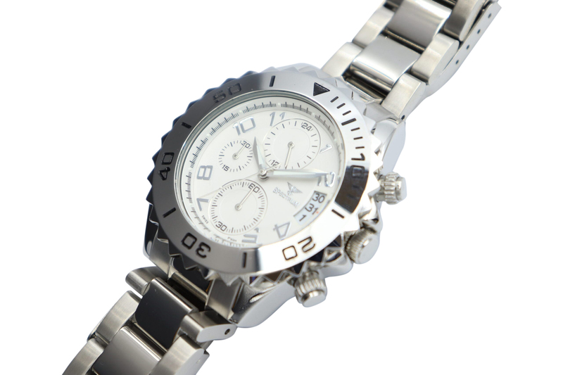 Spectrum Explorer Analog Watch for Men, with Stainless Steel Band and Chronograph, S92988M-3, Silver-White/Silver