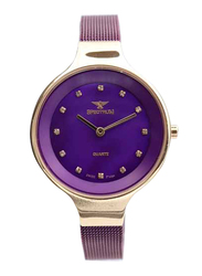 Spectrum Creative Analog Watch for Women, with Mesh Band, S11103L-6, Purple