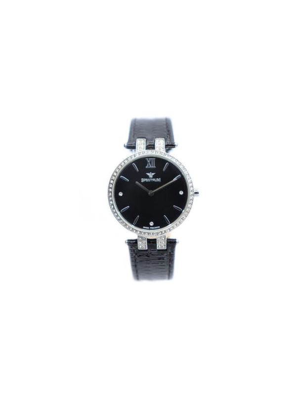 Spectrum Creative Analog Watch for Women, with Leather Band, 12504L, Black