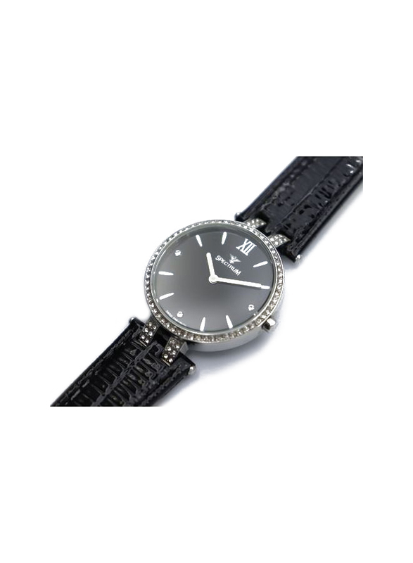 Spectrum Creative Analog Watch for Women, with Leather Band, 12504L, Black