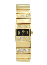 Spectrum Analog Watch for Women, with Stainless Steel Band, S22165L-3, Gold-Black
