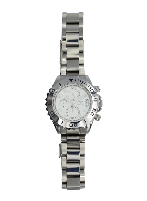 Spectrum Explorer Analog Watch for Men, with Stainless Steel Band and Chronograph, S92988M-3, Silver-White/Silver