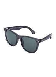 Daniel Klein Polarized Wayfarer Full-Rim Black Frame Sunglasses for Men, Green Lens, DK3169C, 54/13/135