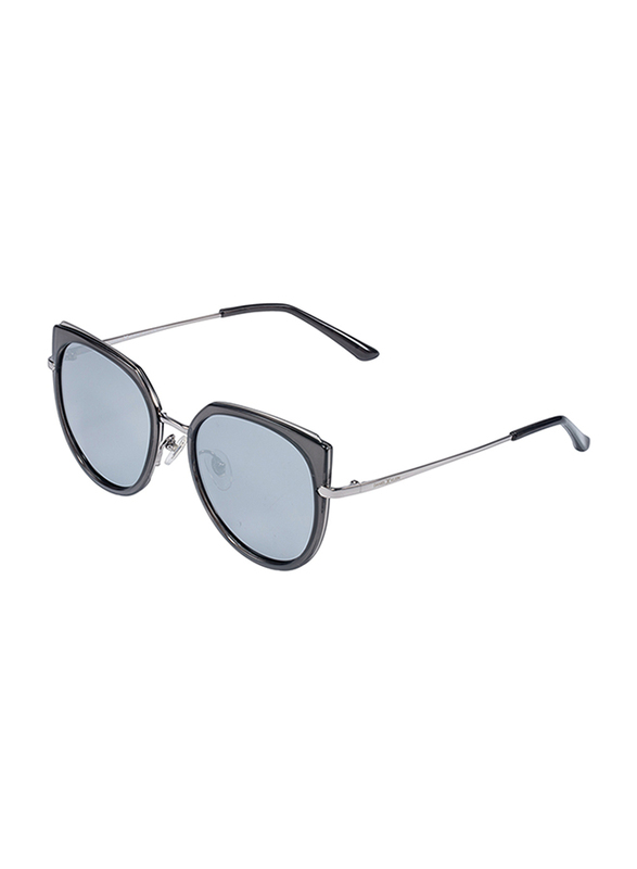 Daniel Klein Polarized Cat Eye Full Rim Anthracite Frame Sunglasses for Women, Black Lens, DK4255C, 55/15/150