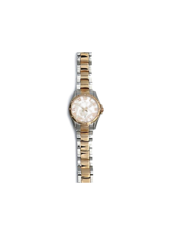 Spectrum Explorer Analog Watch for Women, with Stainless Steel Band, S12554L, Silver/Rose Gold-White