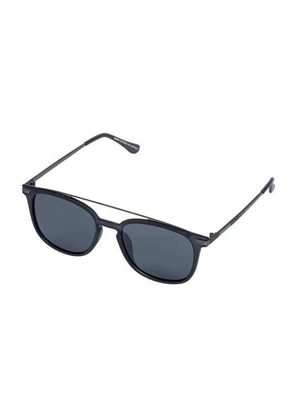 Daniel Klein Polarized Wayfarer Full-Rim Blue Frame Sunglasses for Men, Mirrored Blue Lens, DK3202C, 52/18/140