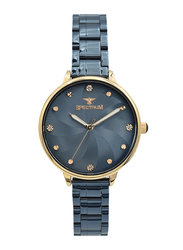 Spectrum Analog Watch for Women, with Stainless Steel Band, S25185L-9, Blue