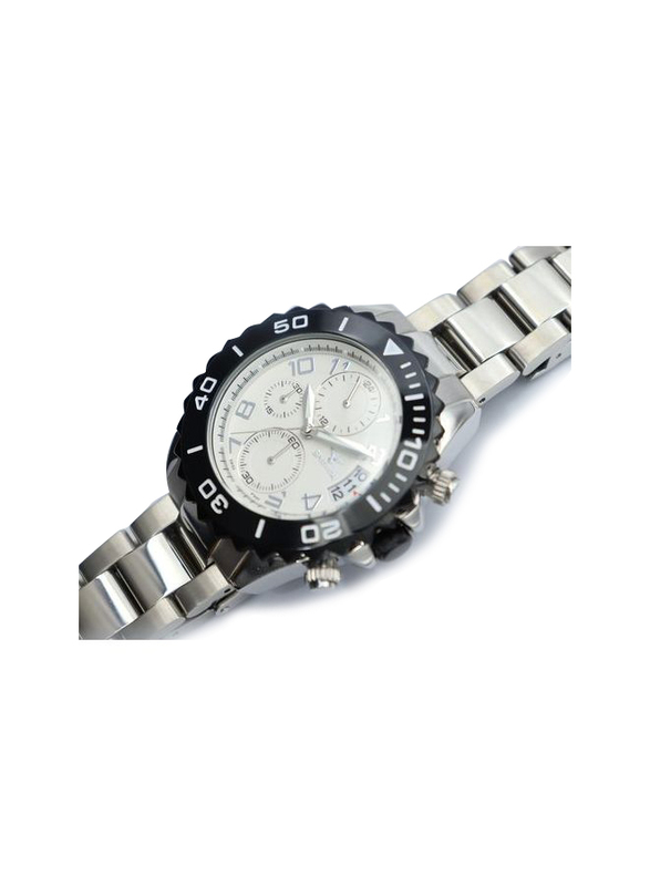 Spectrum Explorer Analog Watch for Men, with Stainless Steel Band and Chronograph, S92988M, Silver-White/Black