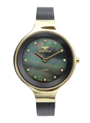 Spectrum Creative Analog Watch for Women, with Mesh Band, S11103L-9, Black
