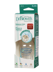 Dr.Browns Glass Baby Feeding Bottle, 60ml, Clear