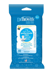 Dr. Browns 40-Piece Baby Pacifier & Bottle Wipes, 0+ Months, Clear