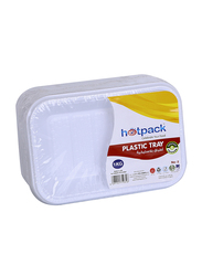 Hotpack No.2 10-Piece Plastic Rectangular Tray Set, PAV2HP, White