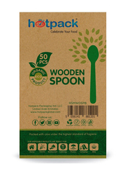 Hotpack 50-Piece Wooden Spoon Set, Brown