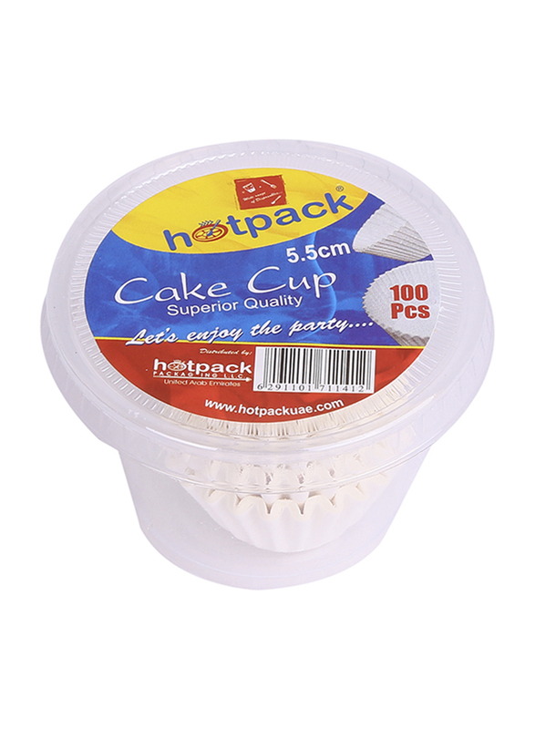 Hotpack 5.5cm 100-Piece Paper Disposable Cake Cup, PCC5.5, White