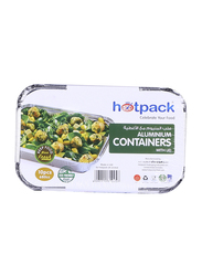 Hotpack 10-Piece Aluminium Rectangle Food Storage Container Set, 8368, Silver