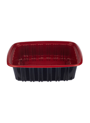Hotpack 5-Piece Plastic Base Container with Lids, 750ml, Red/Black