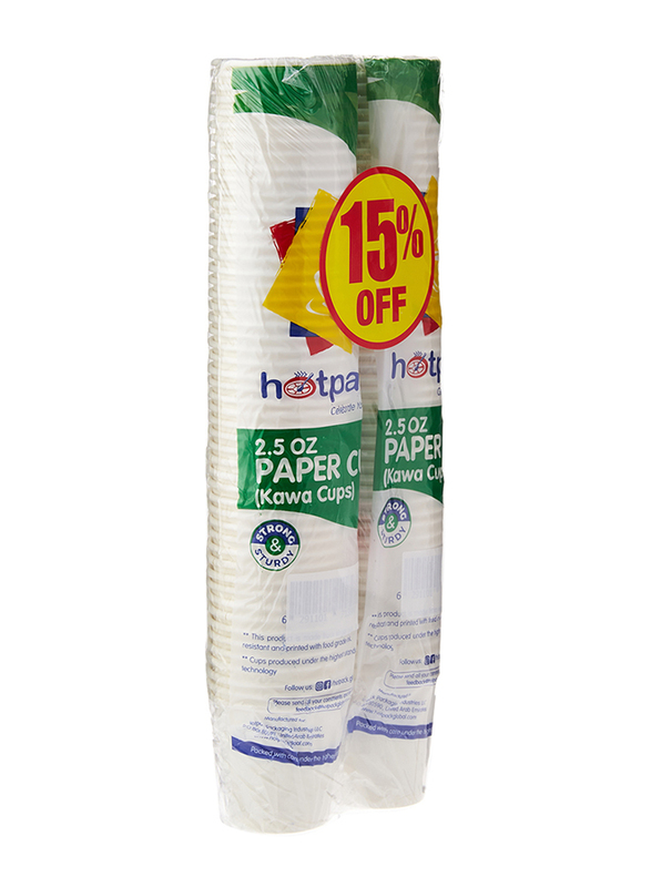 Hotpack 150-Piece 2.5oz Paper Kawa Cup Set, White