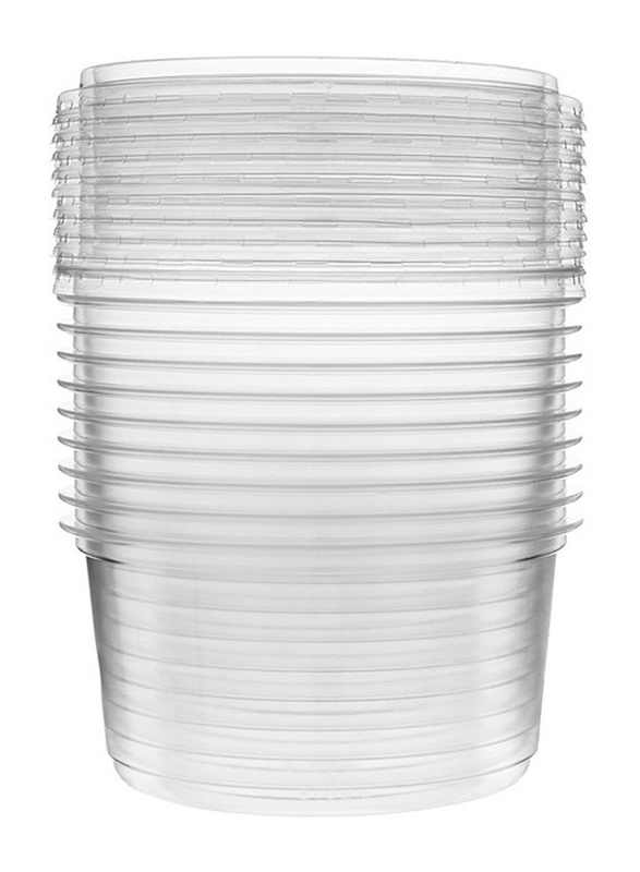 Hotpack 10-Piece Plastic Deli Container Round with Lids, 16oz, Clear