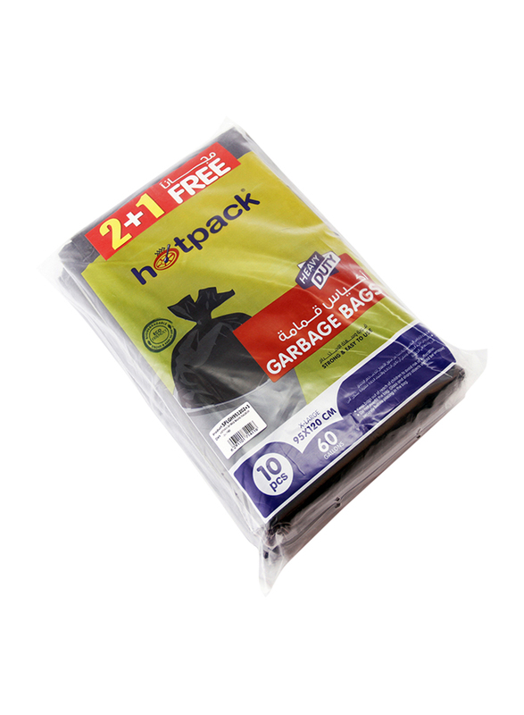 Hotpack Flat Garbage Bag, 3 Pieces, 30 Bags x 60 Gallon