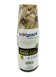 Hotpack 8oz 20-Piece Set Heavy Duty Paper Cup, Brown/White