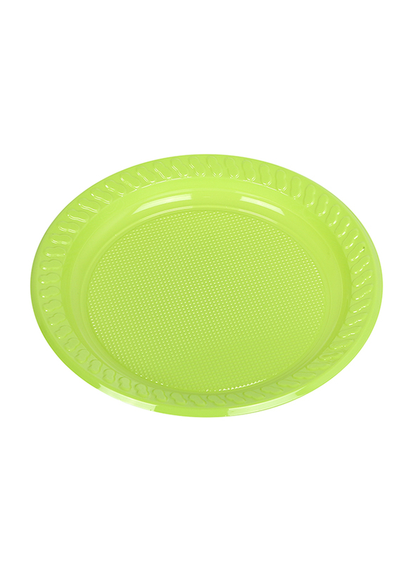 Hotpack 9-inch 25-Piece Colored Plastic Round Plate Set, CPP9, Multicolor