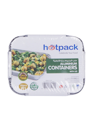 Hotpack 10-Piece Aluminium Rectangle Food Storage Container Set, 250cc, Silver