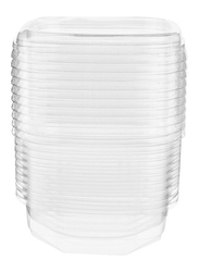 Hotpack 10-Piece Plastic Deli Container Square with Lids, 8oz, Clear