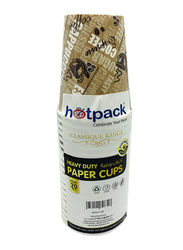 Hotpack 12oz 20-Piece Set Heavy Duty Paper Cup, Brown/White