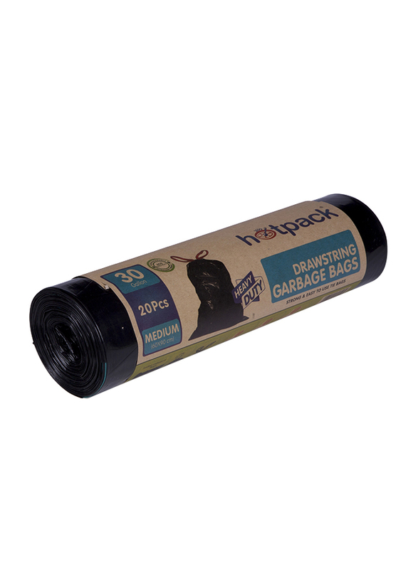 Hotpack Garbage Bag Roll, 60 x 90cm, 20 Bags x 30 Gallons