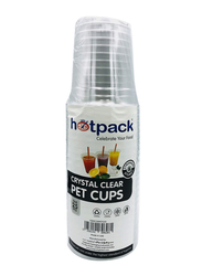 Hotpack 8oz 25-Piece Set Plastic Disposable Pet Cups, Crystal Clear