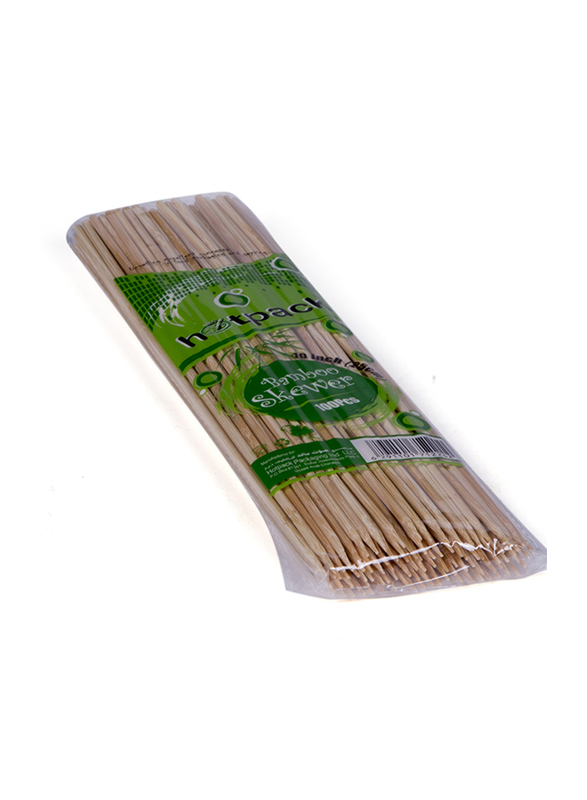 Hotpack 100-Piece 10-inch Bamboo Skewer, Brown