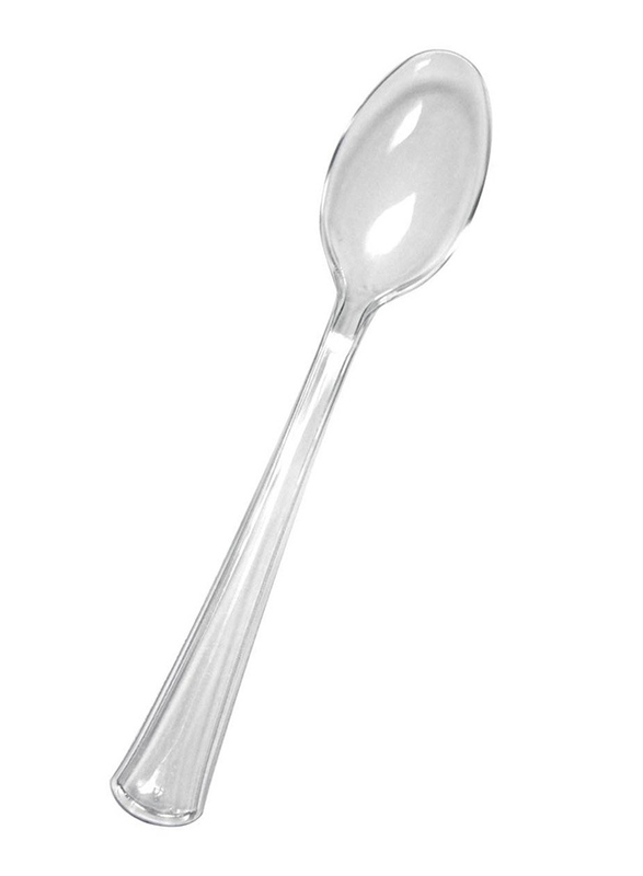 Hotpack 50-Piece Plastic Spoon Set, CDSP, Clear