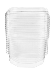 Hotpack 10-Piece Plastic Deli Container Square with Lids, 24oz, Clear