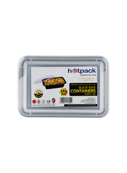 Hotpack 5-Piece Plastic Base Rectangular Container, 24oz, Black