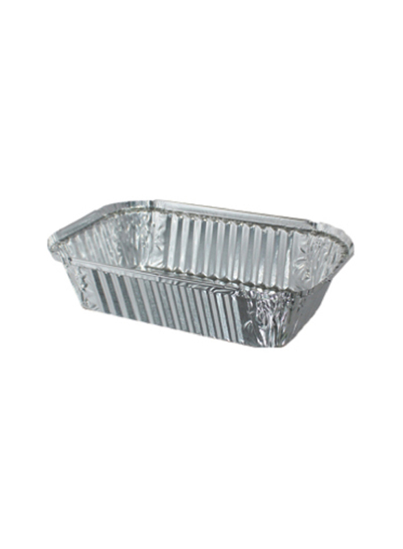 Hotpack 10-Piece Aluminium Rectangle Food Storage Container Set, 8389, Silver