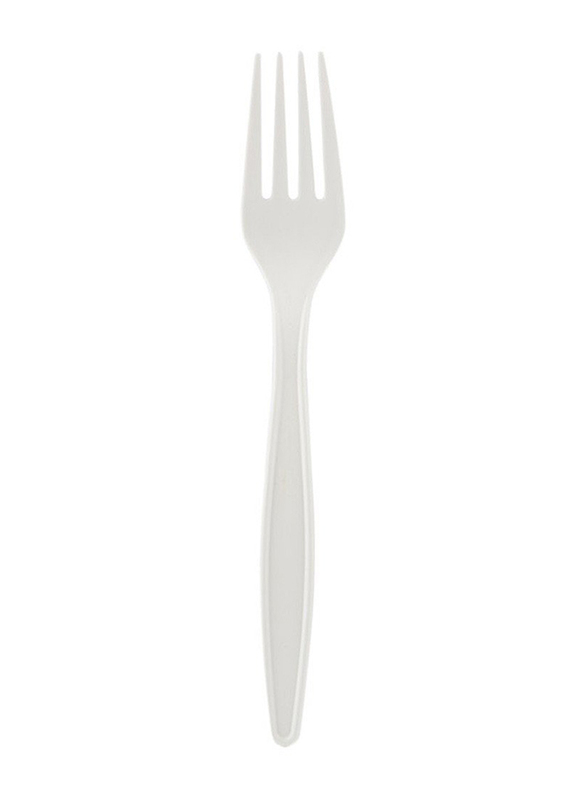 Hotpack 50-Piece Heavy Duty Bio Degradable Fork Set, White