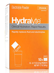 Hydralyte Electrolyte Powder Orange Flavour, 10 Packets x 10g